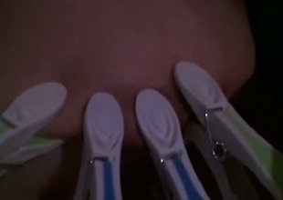 Homemade vid encircling my pregnant obtain hitched enjoying clamps on her tits