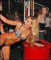 Hot muscular male stripper seducing all drunken party girls